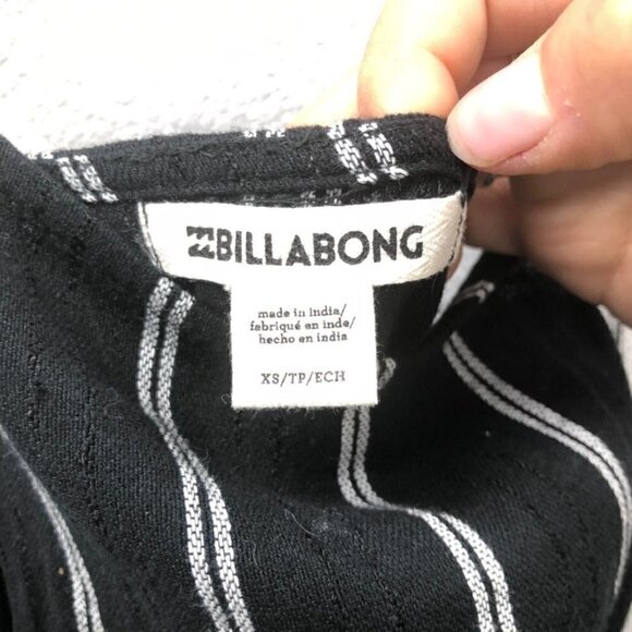 BILLABONG Straight Round Striped Dress Black & White Pockets Size XS - Picture 5 of 10